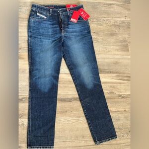 Diesel Womans Dark Blue Straight Jeans